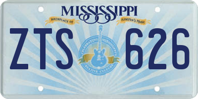 MS license plate ZTS626