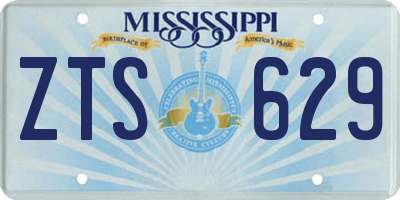 MS license plate ZTS629