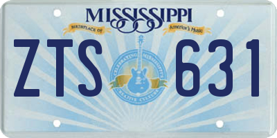 MS license plate ZTS631