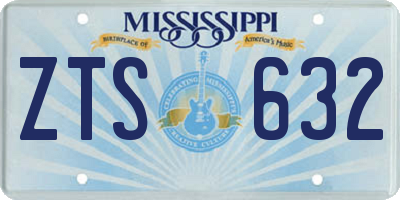 MS license plate ZTS632