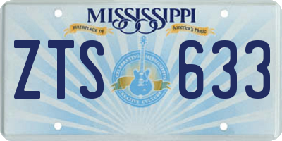 MS license plate ZTS633