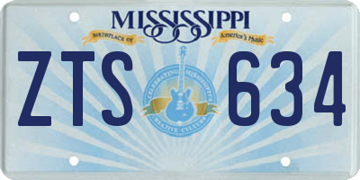 MS license plate ZTS634