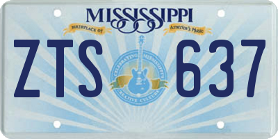 MS license plate ZTS637