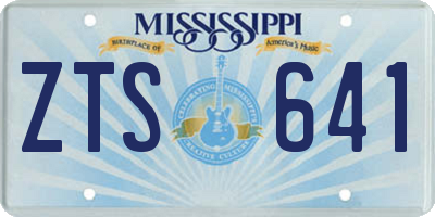 MS license plate ZTS641