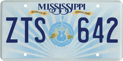MS license plate ZTS642