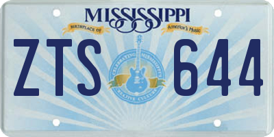 MS license plate ZTS644
