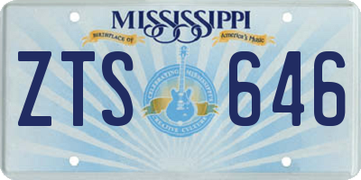MS license plate ZTS646