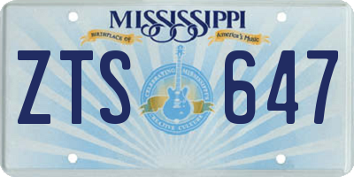 MS license plate ZTS647