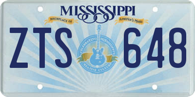 MS license plate ZTS648