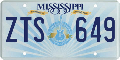 MS license plate ZTS649
