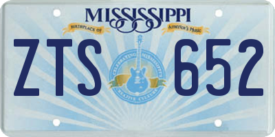 MS license plate ZTS652