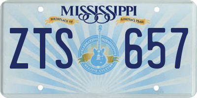 MS license plate ZTS657