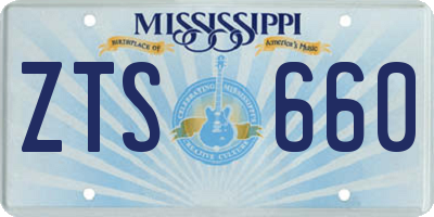 MS license plate ZTS660