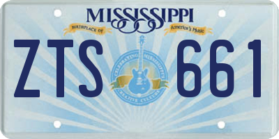 MS license plate ZTS661