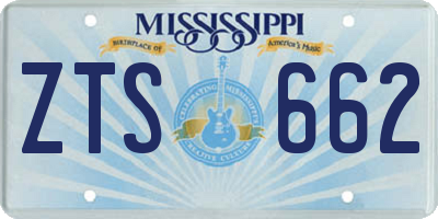 MS license plate ZTS662