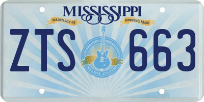 MS license plate ZTS663