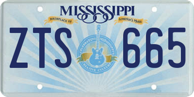 MS license plate ZTS665
