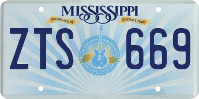 MS license plate ZTS669