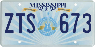 MS license plate ZTS673