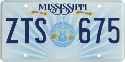 MS license plate ZTS675