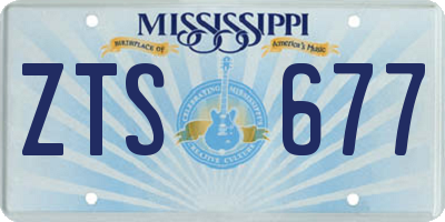 MS license plate ZTS677