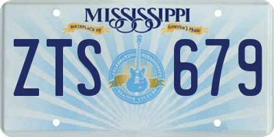 MS license plate ZTS679