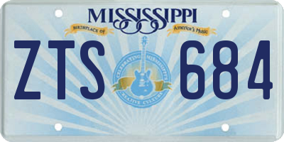 MS license plate ZTS684