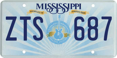 MS license plate ZTS687