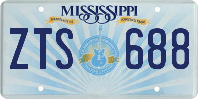 MS license plate ZTS688
