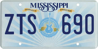 MS license plate ZTS690