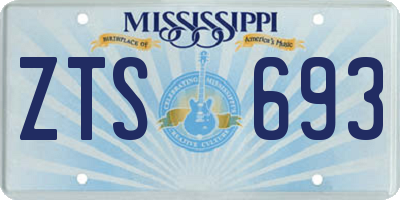 MS license plate ZTS693