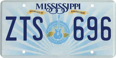MS license plate ZTS696