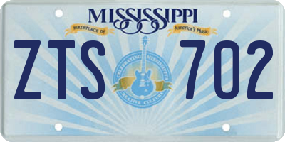 MS license plate ZTS702