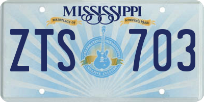 MS license plate ZTS703