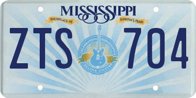MS license plate ZTS704