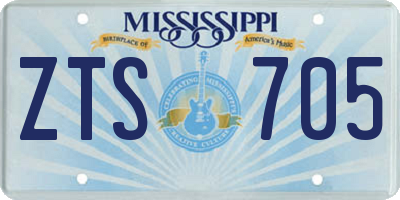 MS license plate ZTS705