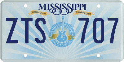 MS license plate ZTS707