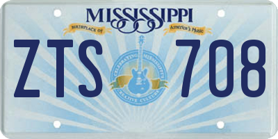MS license plate ZTS708
