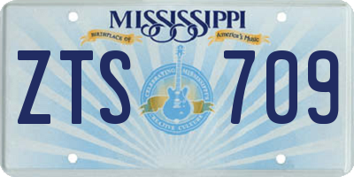 MS license plate ZTS709