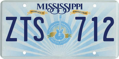 MS license plate ZTS712