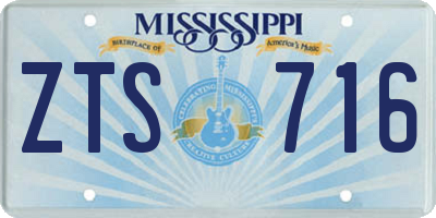 MS license plate ZTS716