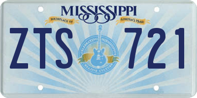 MS license plate ZTS721