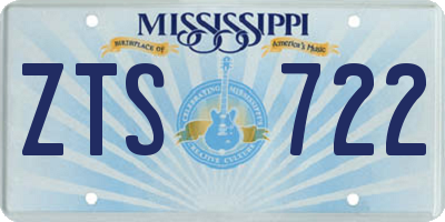 MS license plate ZTS722