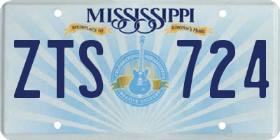 MS license plate ZTS724