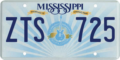 MS license plate ZTS725