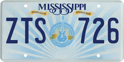 MS license plate ZTS726