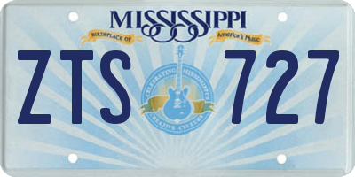 MS license plate ZTS727