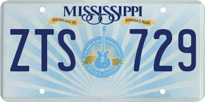 MS license plate ZTS729