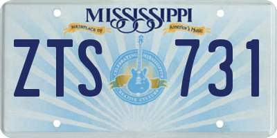 MS license plate ZTS731