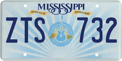 MS license plate ZTS732